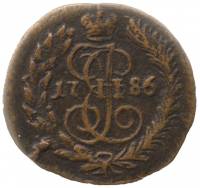 (1786, КМ) Монета Россия-Финдяндия 1786 год 1/4 копейки   Полушка Медь  F